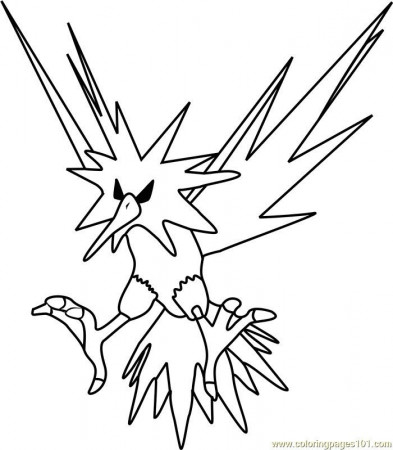 Zapdos Pokemon Coloring Pages Printable - Free Pokemon Coloring Pages