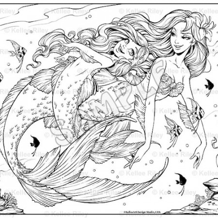 Underwater Playtime Adult Coloring Page - Etsy