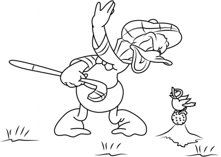 Donald Duck Playing Golf Coloring Page - Free Printable Coloring Pages for  Kids