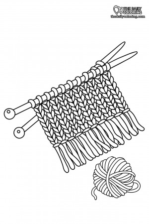 Knitting Coloring Page - The Daily Coloring
