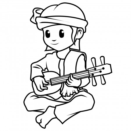 Musician cartoon coloring page 4373776 Vector Art at Vecteezy