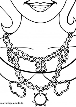 Great coloring page jewelry necklace | Free coloring pages