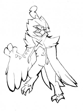 Decidueye Sketch Coloring Page - Free Printable Coloring Pages for Kids