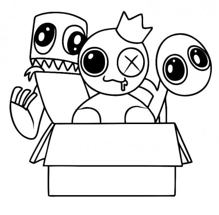 Cute Rainbow Friends coloring page ...