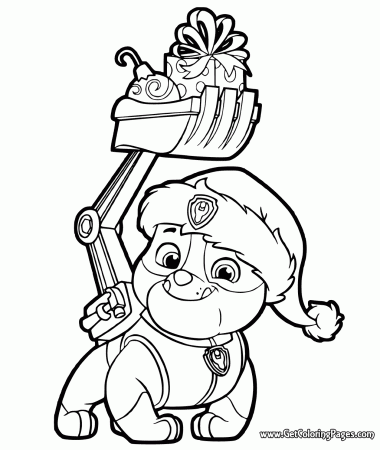 PAW Patrol Christmas Coloring Pages Rubble - Get Coloring Pages