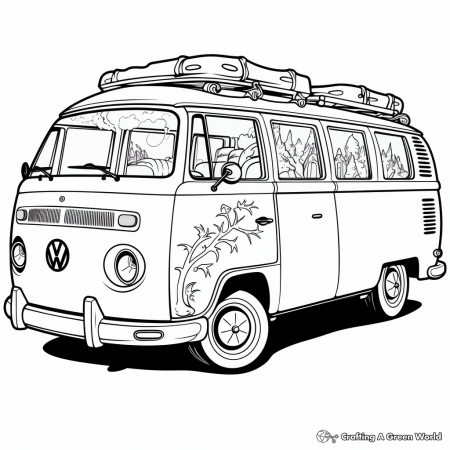 Hippie Van Coloring Pages - Free ...