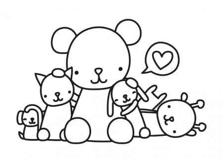 Cute stuffed animals vector illustration