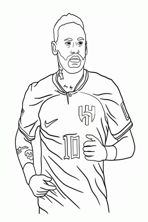 Neymar To Color - Free Printable Coloring Pages