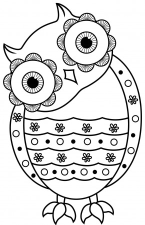 Large Print OWLS PDF Coloring Book For ...