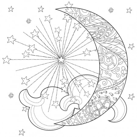 Celestial Moon Coloring Pages For Adults - colouring mermaid | Star coloring  pages, Mandala coloring pages, Moon coloring pages