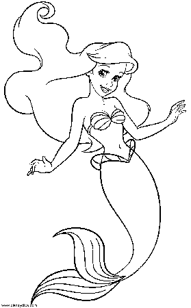 Cartoon Mermaid Coloring Page - Coloring Pages For All Ages