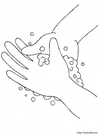 Hand washing coloring page