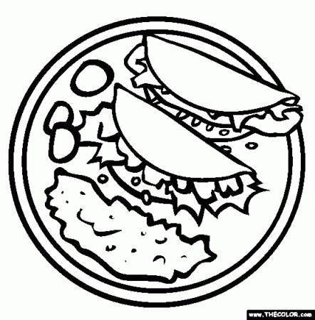 Traditional Mexican Food Online Coloring Page