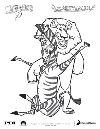 MADAGASCAR coloring pages - Madagascar 2 : Marty and Alex