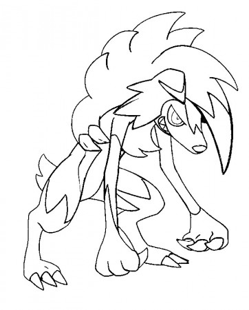 Coloring page Pokémon Sun and Moon : Lycanroc midnight form 47