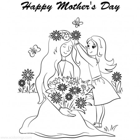 Mother's Day Coloring Pages for Daughter. | Mothers day coloring pages, Coloring  pages, Color