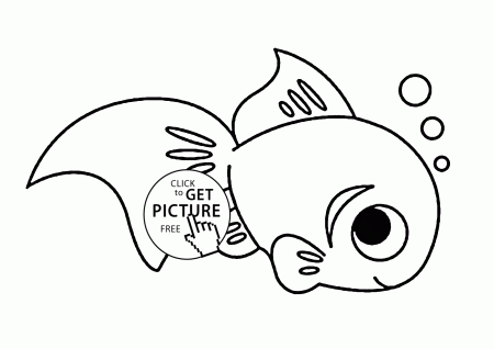 Cute Little Fish coloring page for kids, animal coloring pages ...