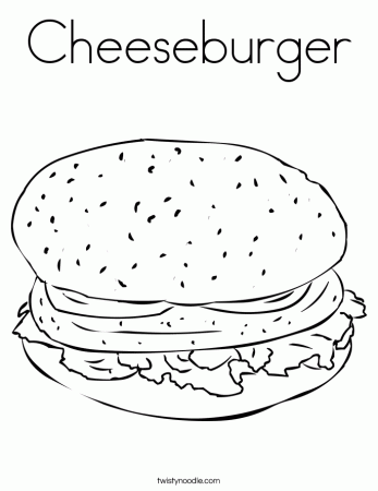 Hamburger Coloring Page - Twisty Noodle