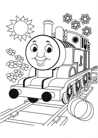 Thomas is Very Happy Today in Thomas and Friends Coloring Page ...