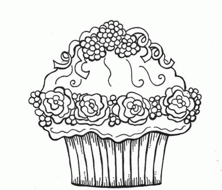Coloring Pages: Coloring Sheet Of A Cupcake Printable Kids ...