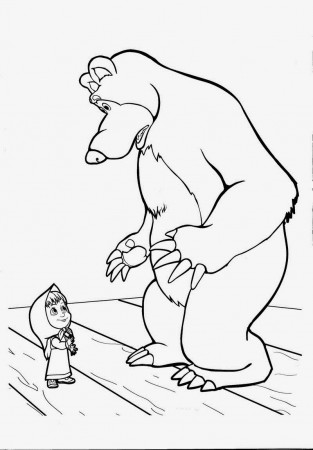 Masha and Bear coloring pages for kids printable