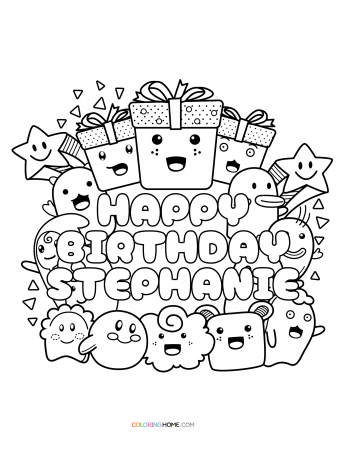 Happy Birthday Stephanie coloring page