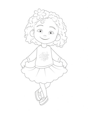 Premium Vector | African american kids curly hair girl coloring page
