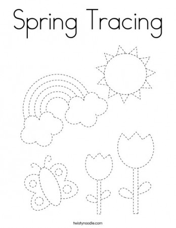 Spring Tracing Coloring Page - Twisty Noodle