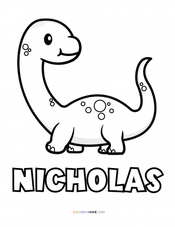 Nicholas dinosaur coloring page