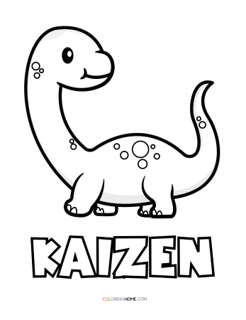 Kaizen dinosaur coloring page