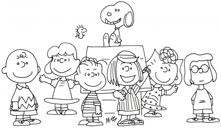 Free Charlie Brown Snoopy and Peanuts Coloring Pages: Free Whole ...