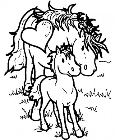 Coloring Pages Animals Horses - Coloring Page