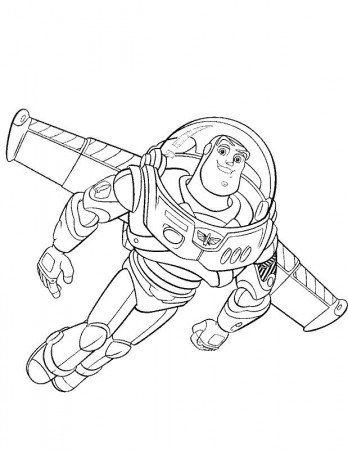 Toy Story Flying Buzz Coloring Pages - Toy Story cartoon coloring pages |  刺繍, ぬりえ