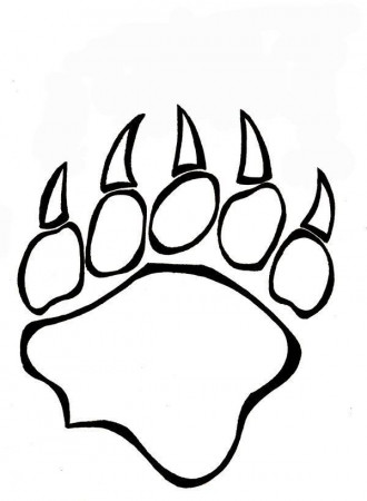 Bear Paw Print Coloring Page - youngandtae.com | Bear paw print, Bear paw  tattoos, Bear coloring pages