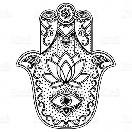 Vector hamsa hand drawn symbol | Hamsa hand tattoo, Hamsa tattoo ...