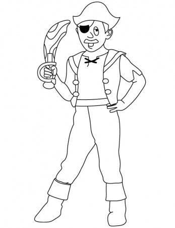 Pirate with knife coloring page | Download Free Pirate with knife ...