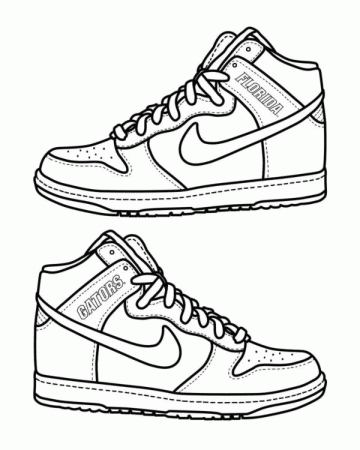 Nike Air Force shoe Coloring Pages - Nike Coloring Pages - Coloring Pages  For Kids And Adults