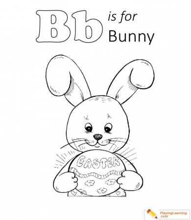 Letter B Is For Bunny Coloring Page 01 | Free Letter B Is For Bunny Coloring  Page