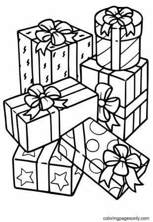 Presents Christmas Gifts Coloring Pages - Christmas Gifts Coloring Pages - Coloring  Pages For Kids And Adults