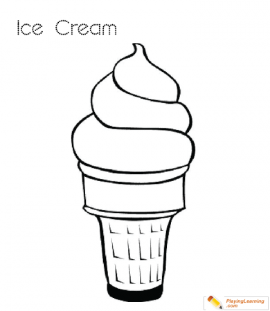 Ice Cream Cone Coloring Page 03 | Free Ice Cream Cone Coloring Page