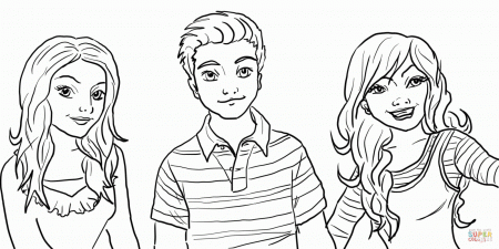 Sam, Freddie, and Carly coloring page - Icarly coloring page
