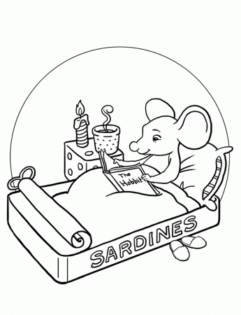 Animals Reading Books Coloring Pages - Coloring