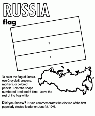 Russian Flag Coloring Page - Coloring Pages for Kids and for Adults