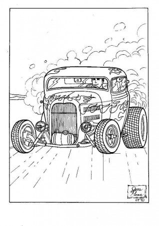 Coloring page hot rod - img 7952.