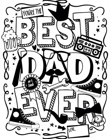 Best Dad Ever Father's Day Coloring Page Printable - About a Mom