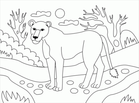 Lioness coloring page | Free Printable Coloring Pages