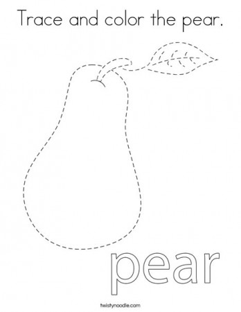 Trace and color the pear Coloring Page - Twisty Noodle