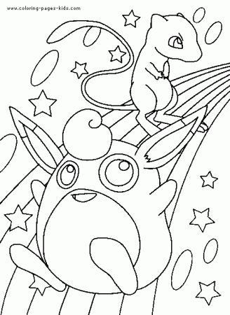 Pokemon coloring page of Wigglytuff and Mew | Pokemon coloring pages, Pokemon  coloring, Cute coloring pages