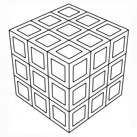 Cubic Geometric Coloring Page - Free Printable Coloring Pages for Kids