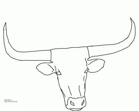 longhorn cows head drawings - Clip Art Library